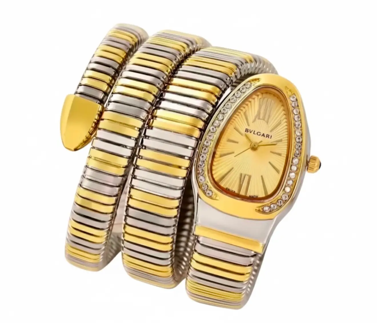 IMG_2347 ساعت زنانه ماری بولگاری نقره ای طلایی - Image 1