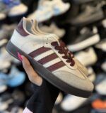 کفش کتونی دخترانه سامبا کرم زرشکی - Image 2