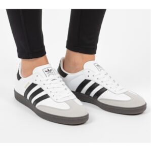 کفش کتونی دخترانه سامبا سفید مشکی