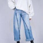 شلوار  زنانه بگ ترک آبی