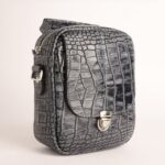 کیف دوشی چرم طبیعی طوسی