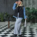 کت کوتاه کرپ و جین مدل ماهانا