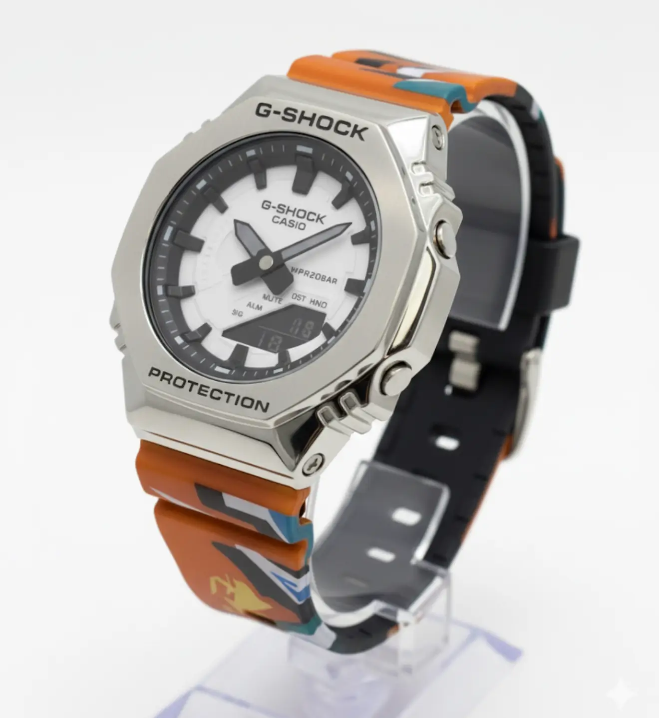 IMG_2342 ساعت زنانه جی شاک GM-S2100 نارنجی طرح دار - Image 1