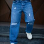 شلوار بگ مردانه آبی تیره کد 68