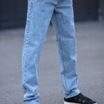 شلوار جين راسته مردانه  آبي کد 118
