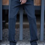 شلوار جين راسته مردانه ذغالي تيره کد112