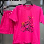 ست دخترانه تيشرت شلوارک دوچرخه