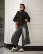 ست تيشرت نگين دار و شلوار وايت لگ - Image 2