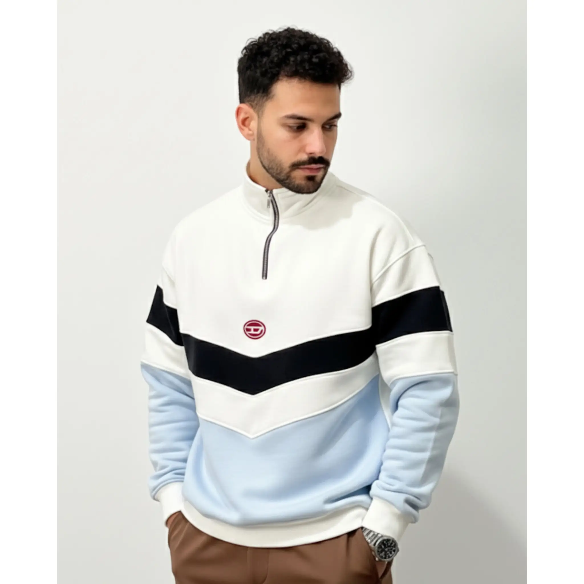 photo-output - 2025-10-20T172804.015 دورس مردانه نيم زيپ رنگ ترکیبی - Image 1