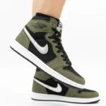 کتونی زنانه جردن وان ساقدار سبز مشکی