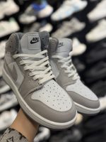 کتونی مردانه ساقدار جردن وان سفيد طوسی - Image 3