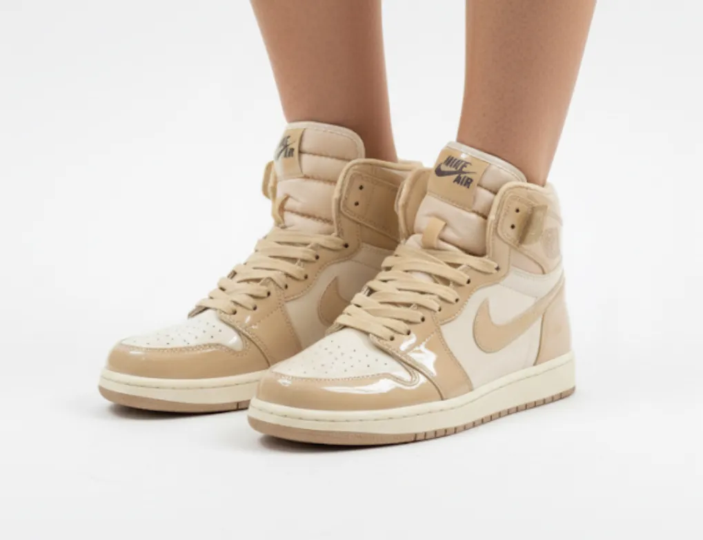 IMG_3465 کتونی زنانه جردن ساقدار کرم ورنی - Image 1