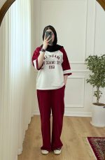 ست دخترانه دورس و شلوار يقه هفت - Image 5