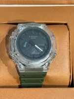 ساعت طرح جی شاک 2100 صفحه شفاف سبز لجنی - Image 2