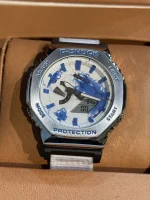 ساعت جی شاکGM2100بند برزنتی سفيد - Image 2