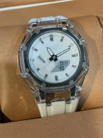 ساعت جی شاک GA2100شیشه ای بند رابر سفید - Image 2