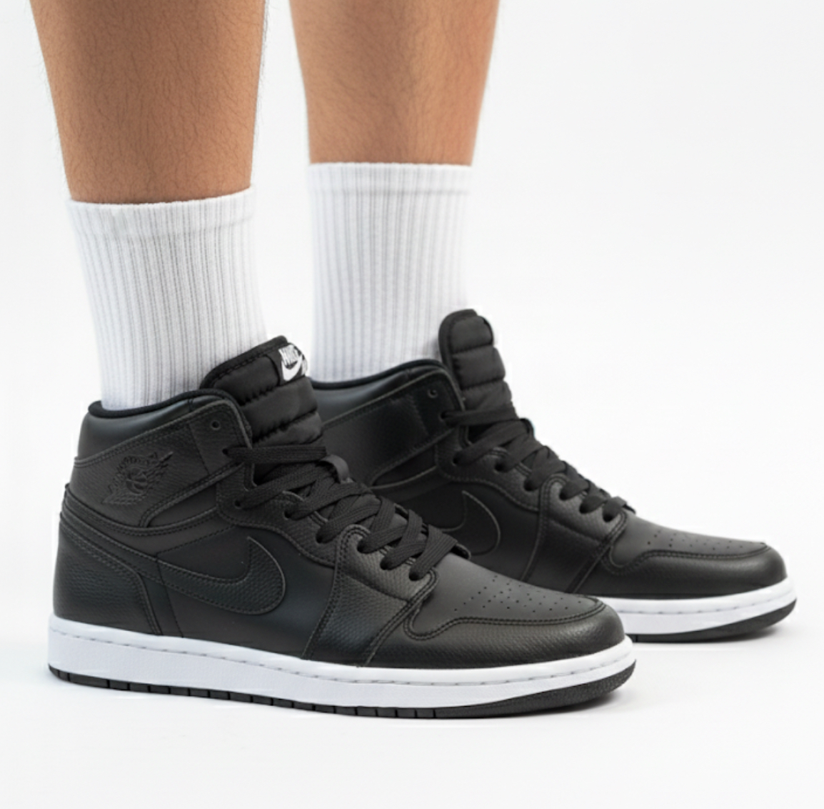 IMG_4800 کتونی مردانه جردن ساقدار مشکی مات - Image 1