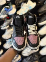 کتونی مردانه جردن ساقدار کاستوم مشکي صورتی - Image 2