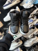 کتونی زنانه جردن ساقدار مشکی ورنی زيره سفيد - Image 2