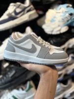 کتانی زنانه جردن وان سفيد طوسی - Image 2