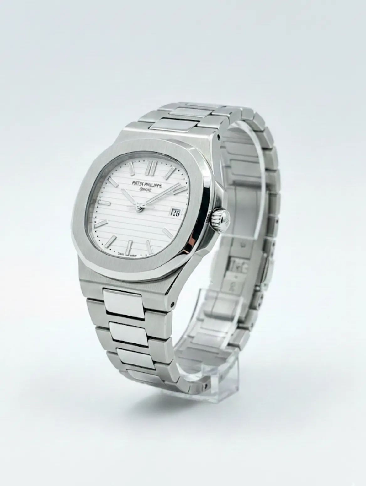 IMG_5916 (2) ساعت مردانه طرح پتک فيلپ نقره ای صفحه سفيد - Image 1