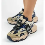 کتونی دخترانه ديلاکس کرم سرمه ای