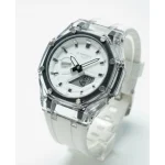 ساعت جی شاک GA2100شیشه ای بند رابر سفید