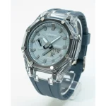 ساعت جی شاک GA2100شیشه ای بند رابر طوسی