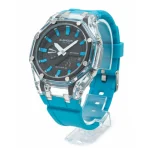 ساعت جی شاک GA2100شیشه ای بند رابر آبی