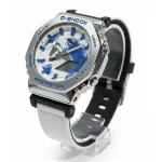 ساعت جی شاکGM2100بند برزنتی سفيد