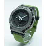 ساعت جی شاکGM2100بند برزنتی سبز
