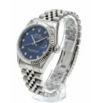 ساعت استيل زنانه طرح رولکس نقره ای صفحه آبی