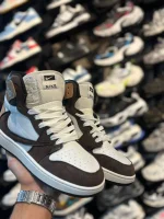 کتونی مردانه ترويس ساقدار سفيد قهوه ای - Image 4