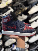 کتونی مردانه جردن ساقدار سرمه ای قرمز کاستوم - Image 4