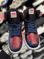 کتونی مردانه جردن ساقدار سرمه ای قرمز کاستوم - Image 2