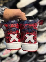 کتونی مردانه جردن ساقدار سرمه ای قرمز کاستوم - Image 6