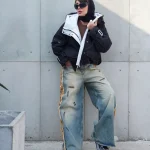 کاپشن زنانه کراپ نگين دار