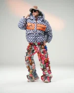 کاپشن دخترانه طرح دار هرمس - Image 5