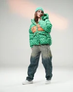 کاپشن دخترانه طرح دار هرمس - Image 3