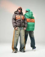 کاپشن دخترانه طرح دار هرمس - Image 2