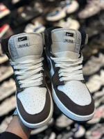 کتونی مردانه ترويس ساقدار سفيد قهوه ای - Image 2