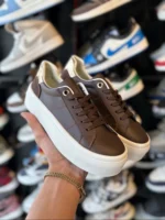 کتونی ونس قهوه ای پشت طلايی