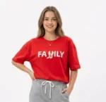 تيشرت زنانه تک چاپ family